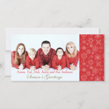 Red Snowflake Foto Weihnachtskarte