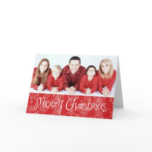 Red Snowflake Foto Weihnachtskarte