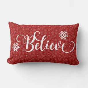 Red Snowflake Glaube Pillow Lendenkissen