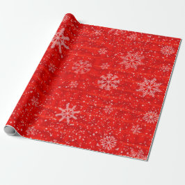Red Snowflake Holiday Geschenkpapier