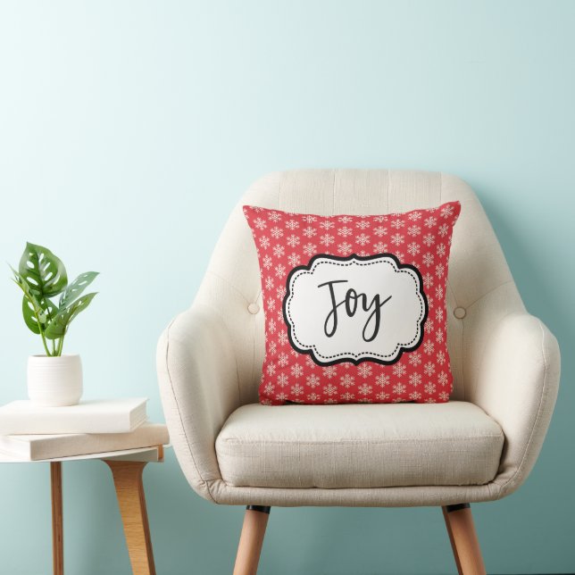 Red Snowflake Pattern Joy Kissen (Stuhl )