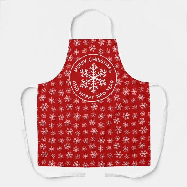 Red Snowflake Pattern Schürze (Vorderseite)