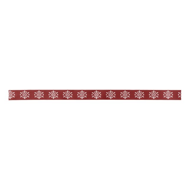 Red Snowflake Ribbon Satinband (Vorderseite)