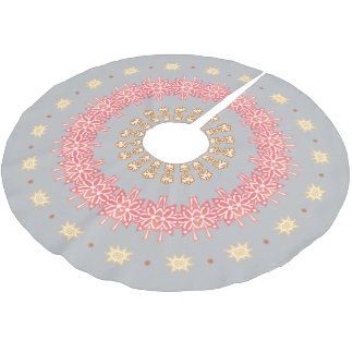 Red Snowflake Rings Polyester Weihnachtsbaumdecke