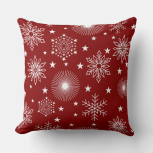 Red Snowflake/Strip Candy Cane Pillow Kissen