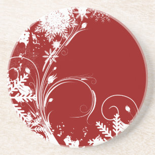 Red Snowflake Swirl Untersetzer