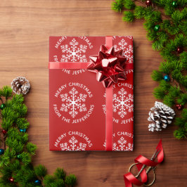 Red Snowflake Weihnachts-Wrapping Paper Geschenkpapier