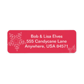 Red Snowflake Weihnachtsadress Labels