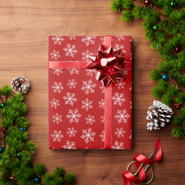 Red Snowflake Wrapping Paper Geschenkpapier