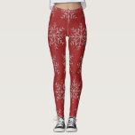 Red Snowflakes Christmas Sweater Strick Pattern Leggings<br><div class="desc">Red Snowflakes Weihnachten Sweater Strick Muster.</div>