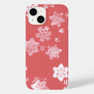 Red Snowflakes iPhone 14 Barley There Coque