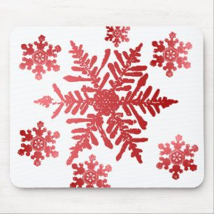 Red Snowflakes Mouse Pad Mousepad