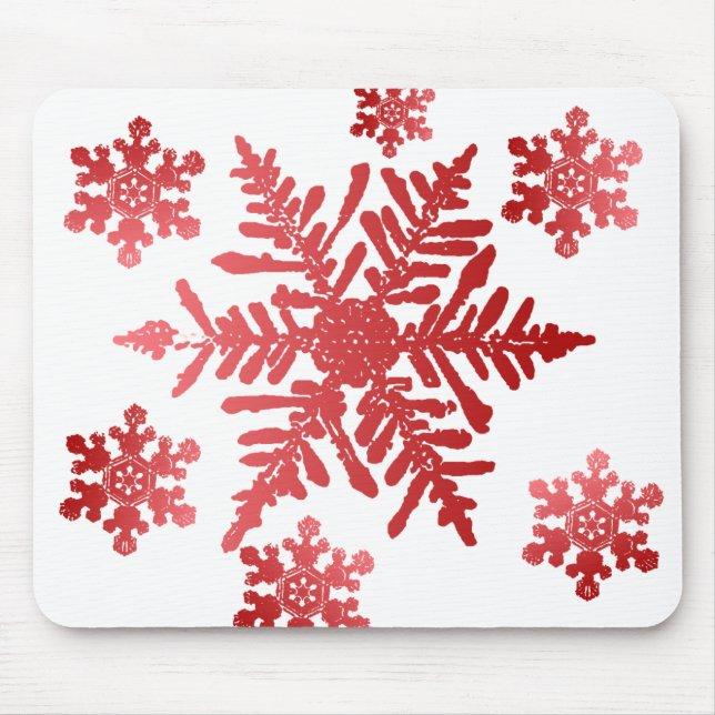 Red Snowflakes Mouse Pad Mousepad (Vorne)
