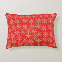 Red Snowflakes Weihnachten Dekokissen