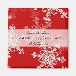 Red Snowflakes Weihnachtsmagnet Magnet