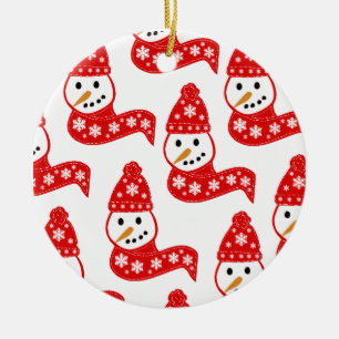 Red Snowman Ornament