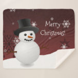 Red Snowman Winter Christmas Sherpa Blanket Sherpadecke<br><div class="desc">Gemütlich mit unserem Red Snowman Winter Scene Sherpa Blanket, eine charmante Ergänzung zu Ihrer Wohngestaltung und Weihnachts-Zuhause-Akzenten. Diese kuschelige Decke besticht durch eine festliche Winterlandschaft mit einem Schneemann und einem Hut, umgeben von weißen Schneeflocken und fallendem Schnee. Die Weihnachtstypografie mit "Frohe Weihnachten" verleiht dem Weihnachtsschneemodell eine fröhliche Touch. Die weiche,...</div>