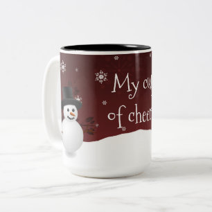 Red Snowman Winter Scene Weihnachtsfeier Tasse