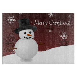 Red Snowman Winter Scene Weihnachtsschneider Schneidebrett