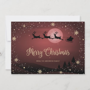 Red Snowy Snowflakes Frohe Weihnachten