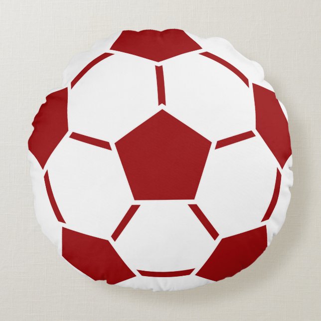 Red Soccer Ball Sports Team Coussin (Devant)