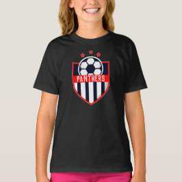 Red Soccer Shield Team, Spielername und -nummer T-Shirt