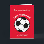 Red Soccer Sport 13. Geburtstag Karte<br><div class="desc">Eine rote Fußball-13. Geburtstagskarte, die Sie leicht mit seinem Namen und Alter personalisieren können, wenn es ein anderes Alter ist. Die Innenseite liest eine Geburtstagsnachricht, die Sie auch leicht bearbeiten können. Sie können die Rückseite dieser Fußball-Geburtstagskarte mit dem Jahr personalisieren. Ideal für Fußballfans.</div>