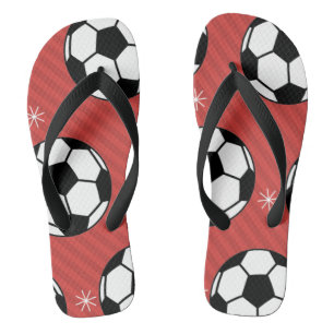Red Soccer Weihnachten gestreift festlicher Ball & Flip Flops
