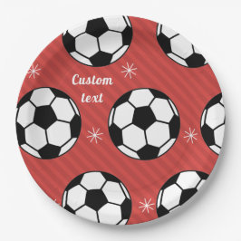 Red Soccer Weihnachten gestreift festlicher Ball & Pappteller