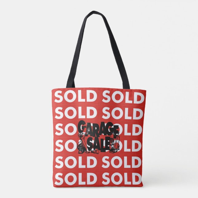 Red Sold Garage Vente Épicerie Sac fourre-tout com (Dos)