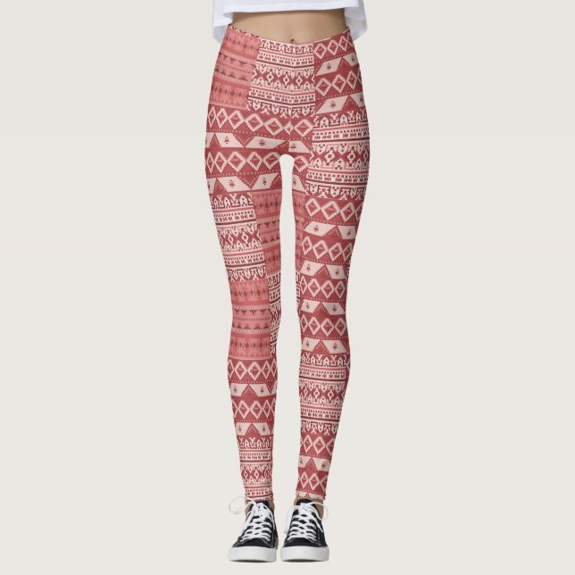 Red Southwest Pattern Leggings (Vorderseite)