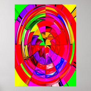 Red Space Candy Art Poster