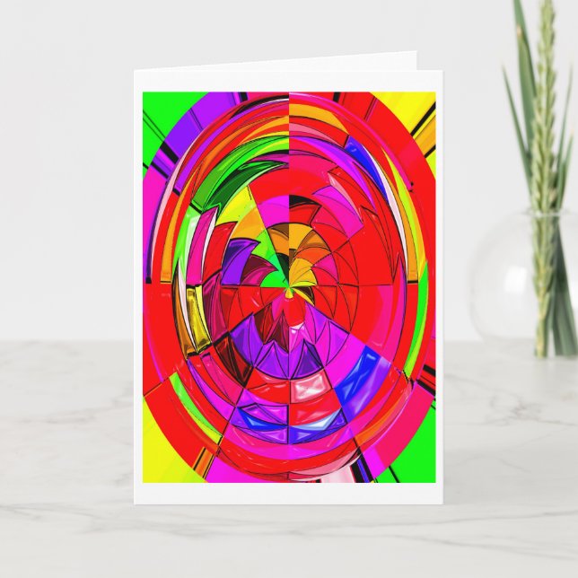 Red Space Candy Feiertagskarte (Vorderseite)