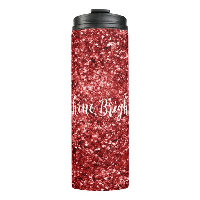 Red Sparkle Glitzer Thermosbecher (Vorderseite)