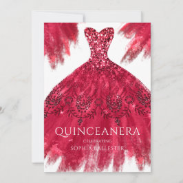 Red Sparkle Gown Elegantes Quinceanera Dress Party Einladung
