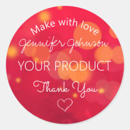 Red Sparkle Runder Aufkleber