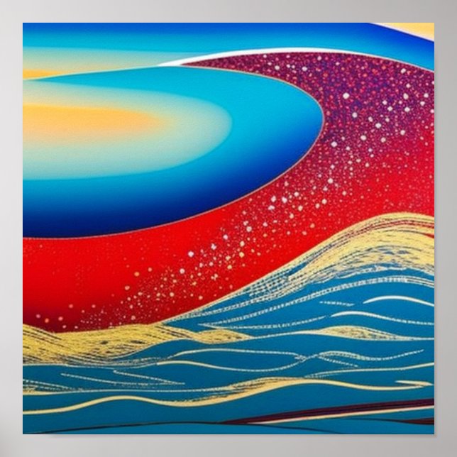 Red Sparkle Wave Poster (Vorne)