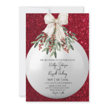 Red Sparkle Weihnachtsschmuck Einladung Hochzeit