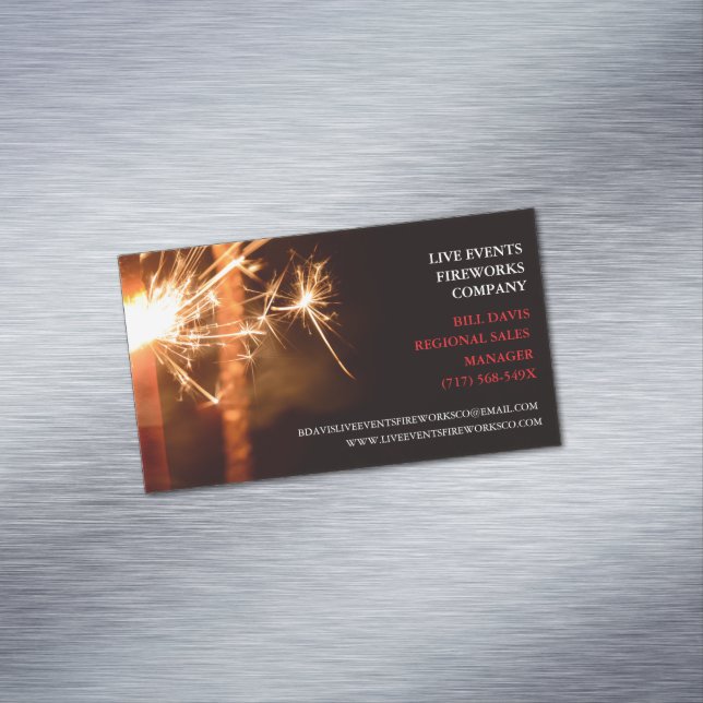 Red Sparklers July 4th Store Sales Fireworks Magnetische Visitenkarte (Beispiel)