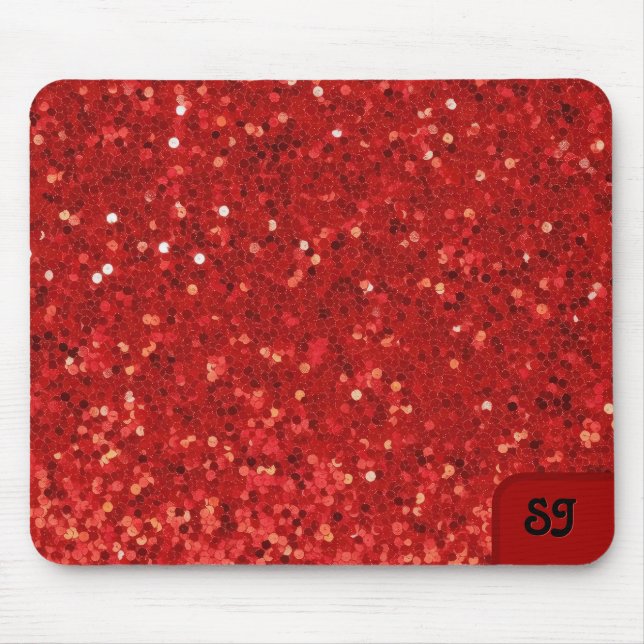 Red sparkling glitter pattern mousepad (Vorne)