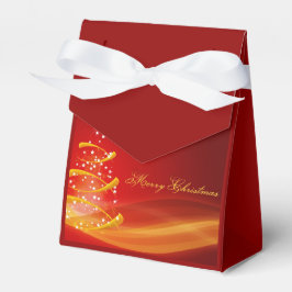 Red Sparkling Golden Christmas Tree Geschenkschachtel