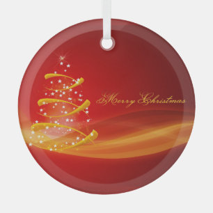 Red Sparkling Weihnachtsbaum Frohe Weihnachten Ornament Aus Glas