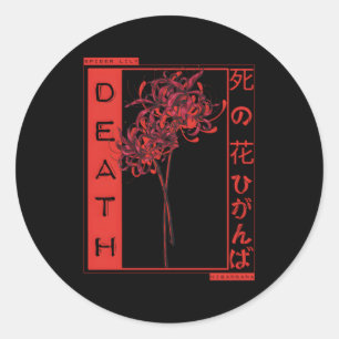 Red Spider Lily bedeutet Death Japan Anime Aesthet Runder Aufkleber