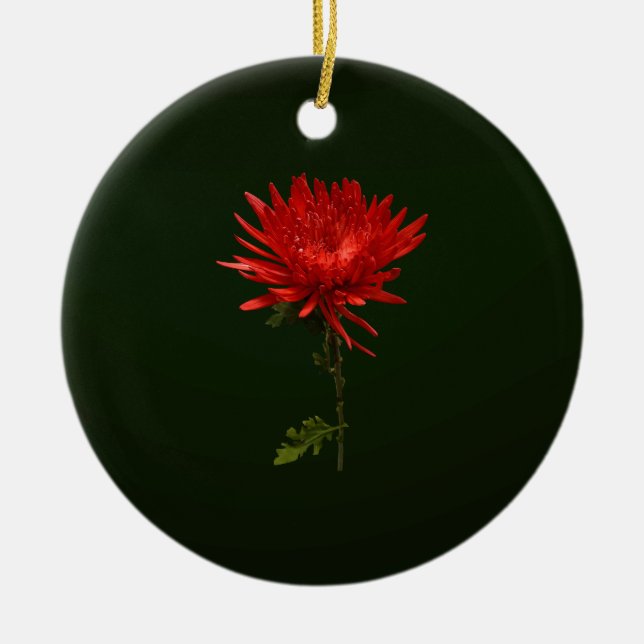 Red Spider Mum Keramik Ornament (Vorne)