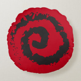 RED SPIRAL Round Throw Kissen