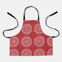 Red spiritual Indian mandala pattern Schürze