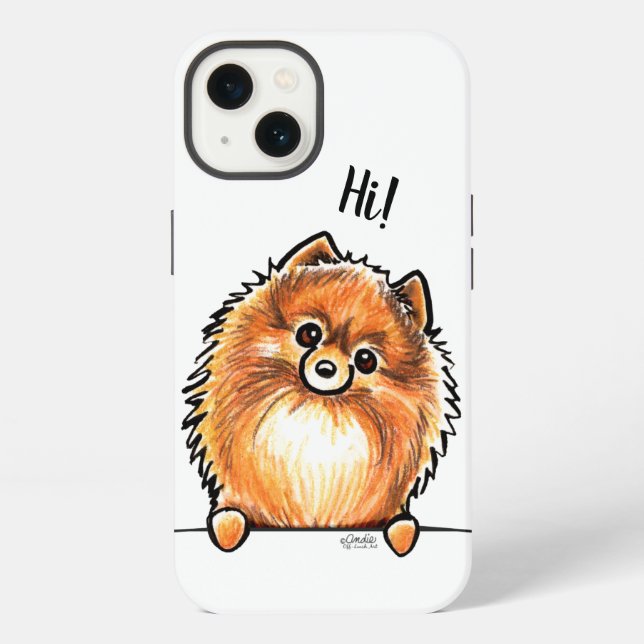 Red Spitz Says Hi iPhone Hülle (Rückseite)