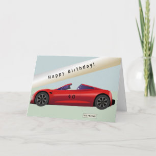 Red Sports car Cabrio zeichn + Alter # auf dem Aut Karte