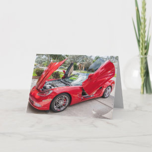 RED SPORTSCAR FLAMBOYANT GEBURTSTAGSKARTEN KARTE