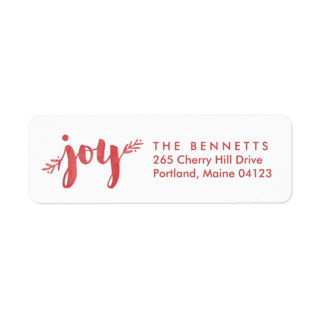 Red Sprigs of Joy Christmas Return Address Label (Vorne)